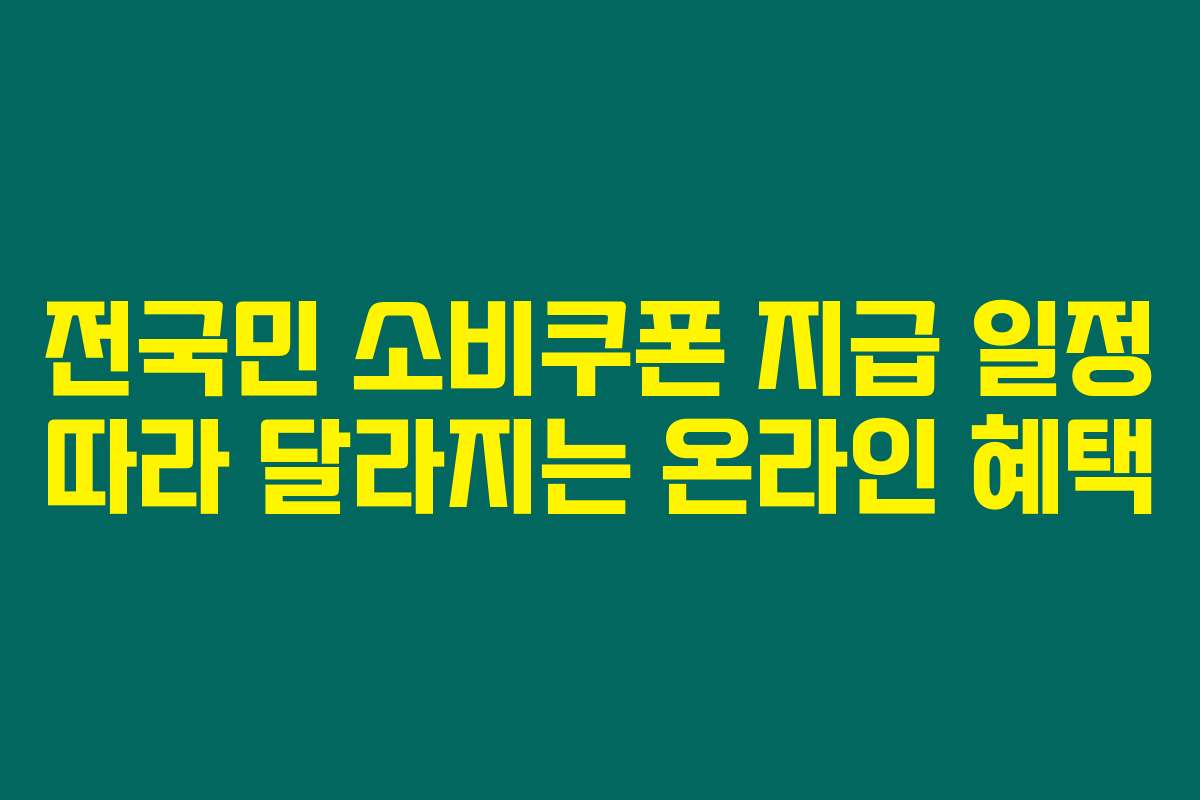 전국민 소비쿠폰 지급 일정 따라 달라지는 온라인 혜택