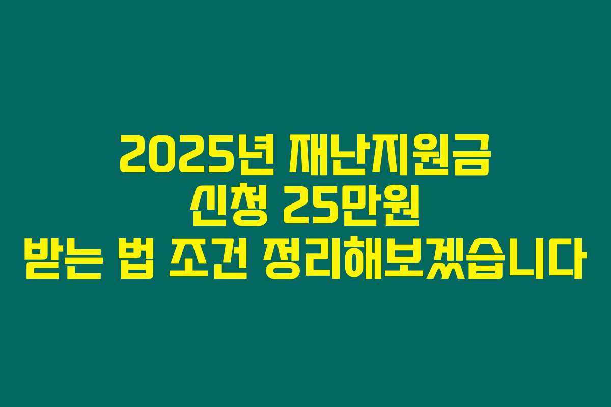 2025년 재난지원금 신청 25만원 받는 법 조건 정리해보겠습니다