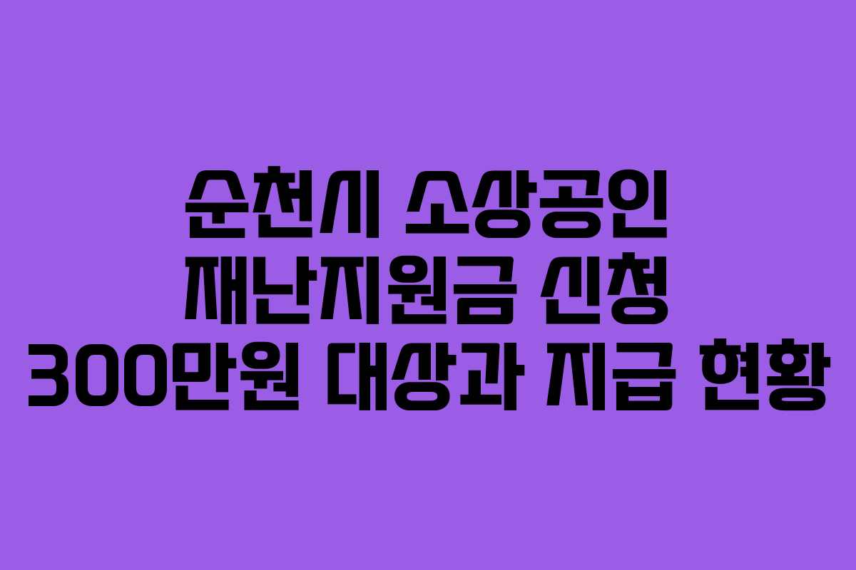 순천시 소상공인 재난지원금 신청 300만원 대상과 지급 현황