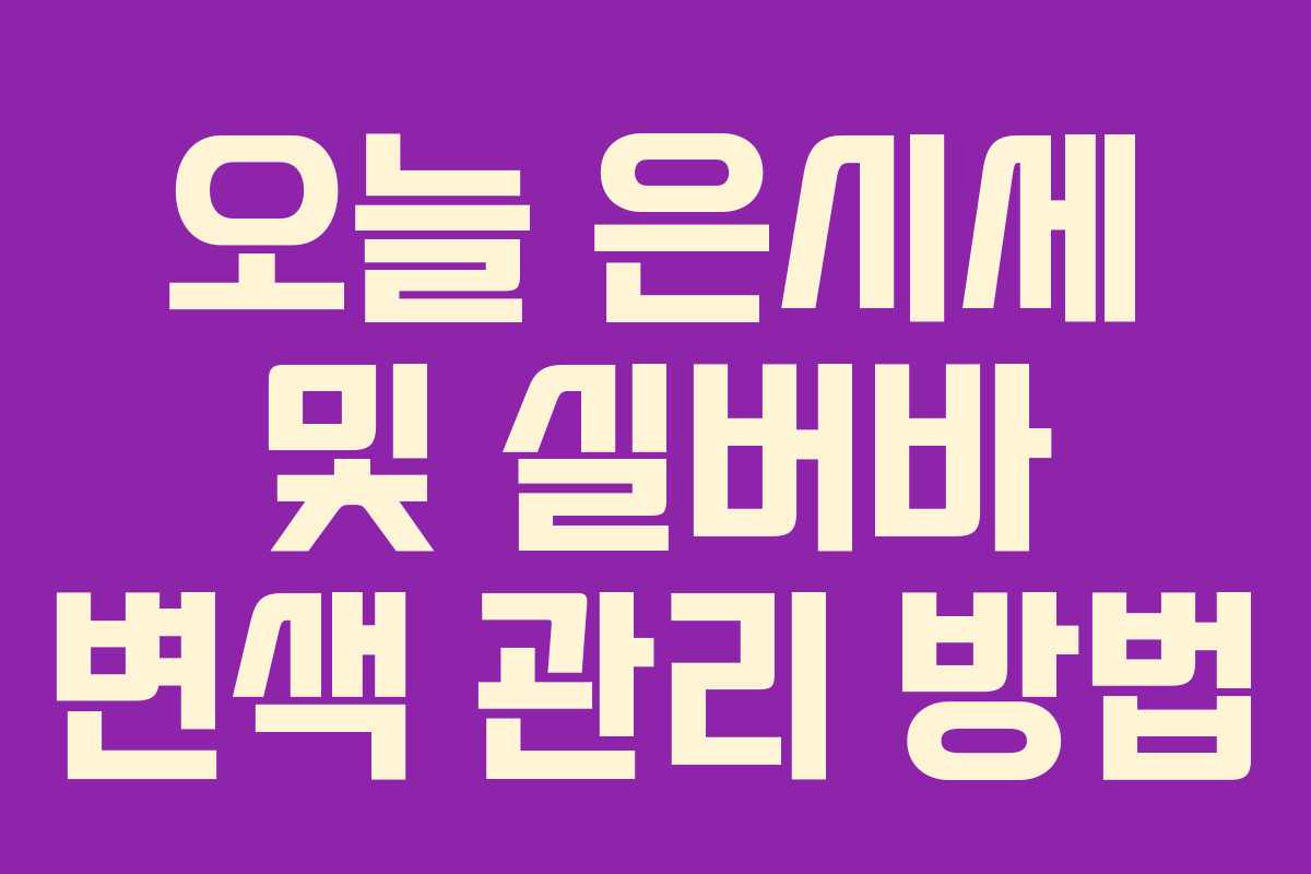 오늘 은시세 및 실버바 변색 관리 방법