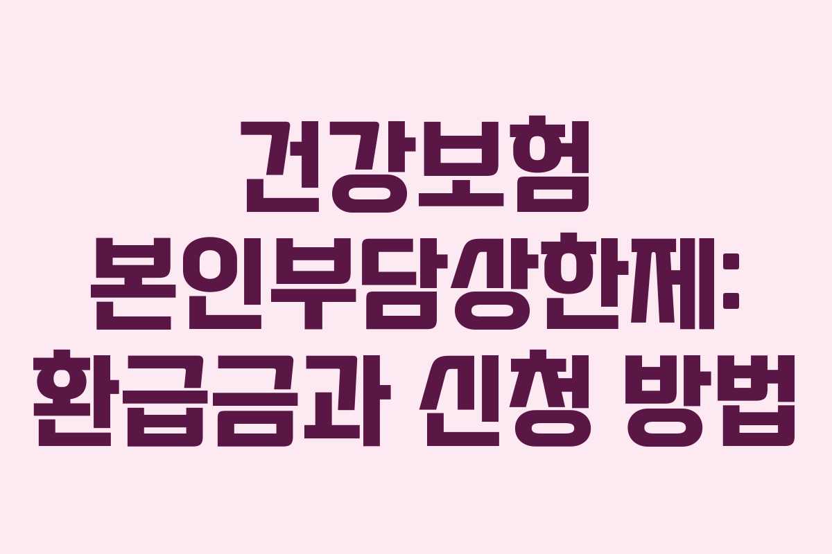 건강보험 본인부담상한제: 환급금과 신청 방법
