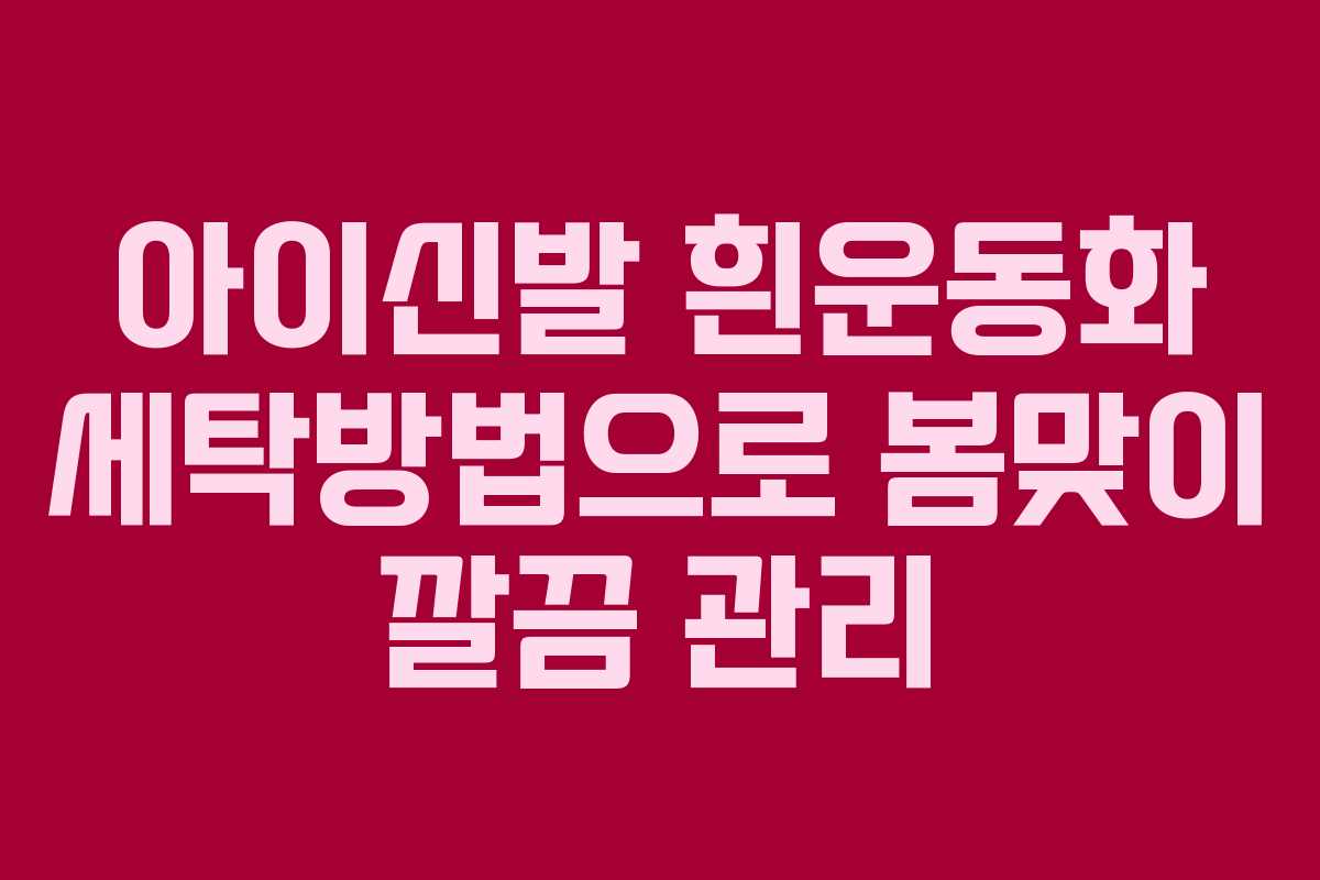 아이신발 흰운동화 세탁방법으로 봄맞이 깔끔 관리