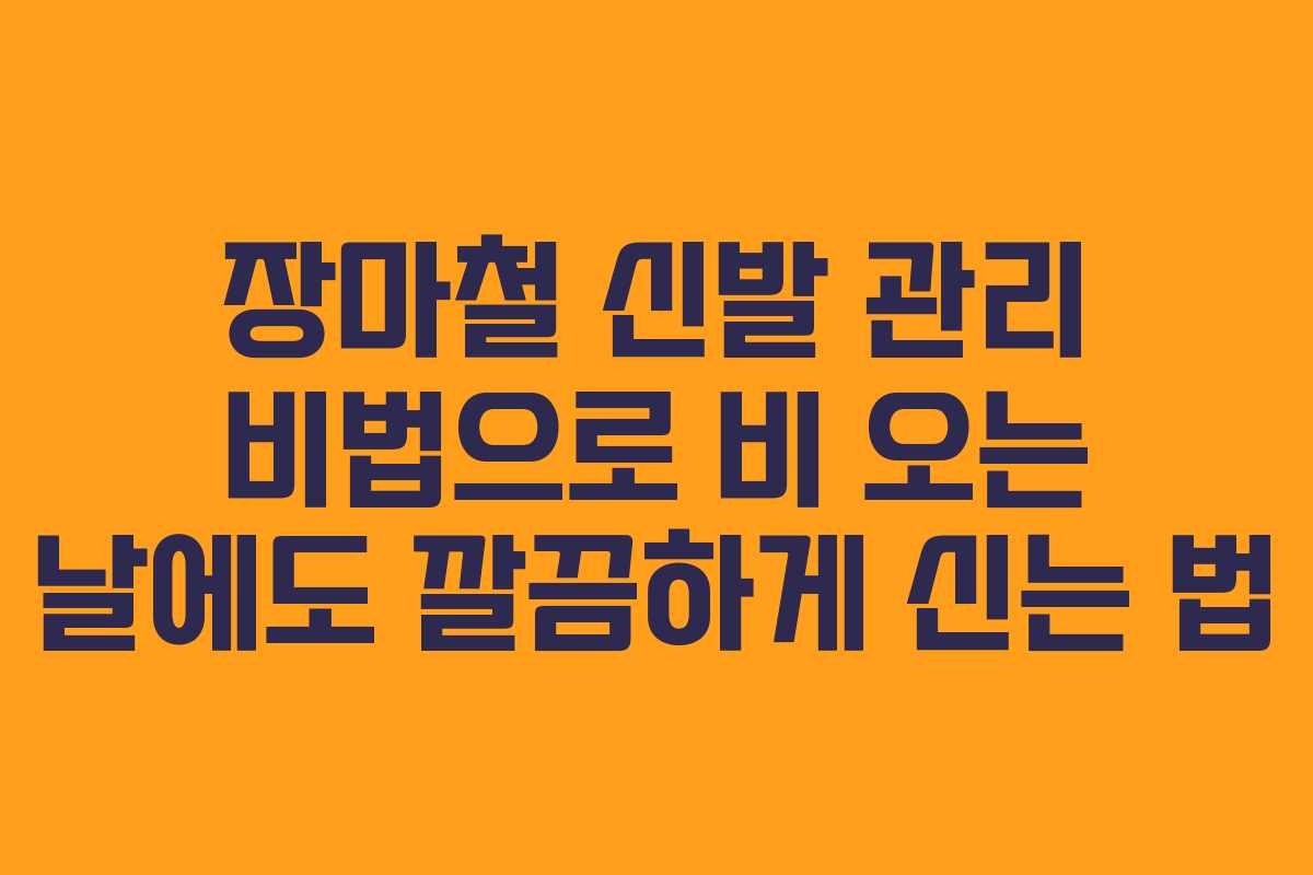 장마철 신발 관리 비법으로 비 오는 날에도 깔끔하게 신는 법 장마철 신발 관리 비법으로 비 오는 날에도 깔끔하게 신는 법