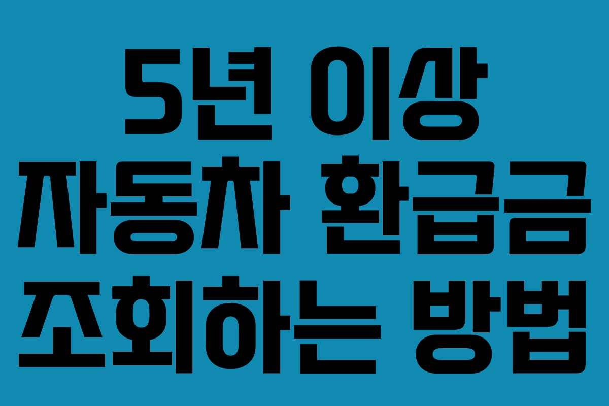5년 이상 자동차 환급금 조회하는 방법