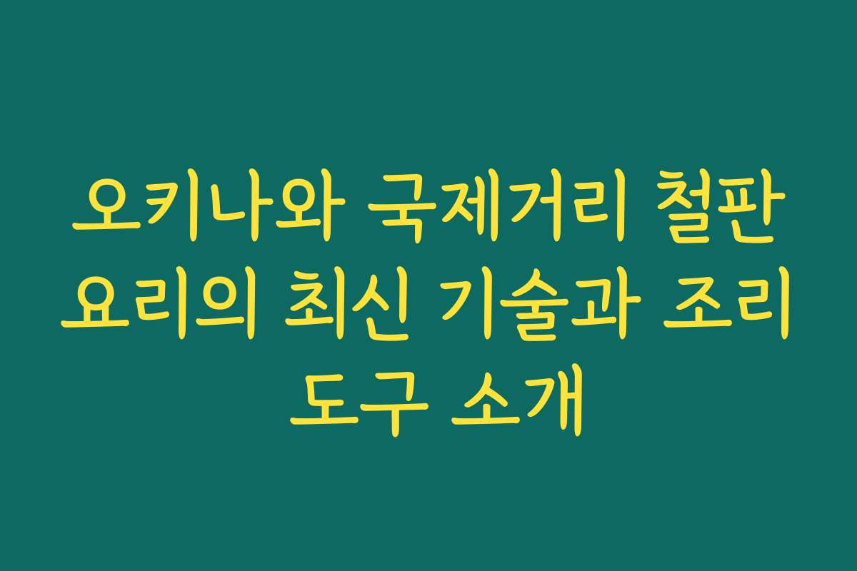 오키나와 국제거리 철판요리의 최신 기술과 조리 도구 소개