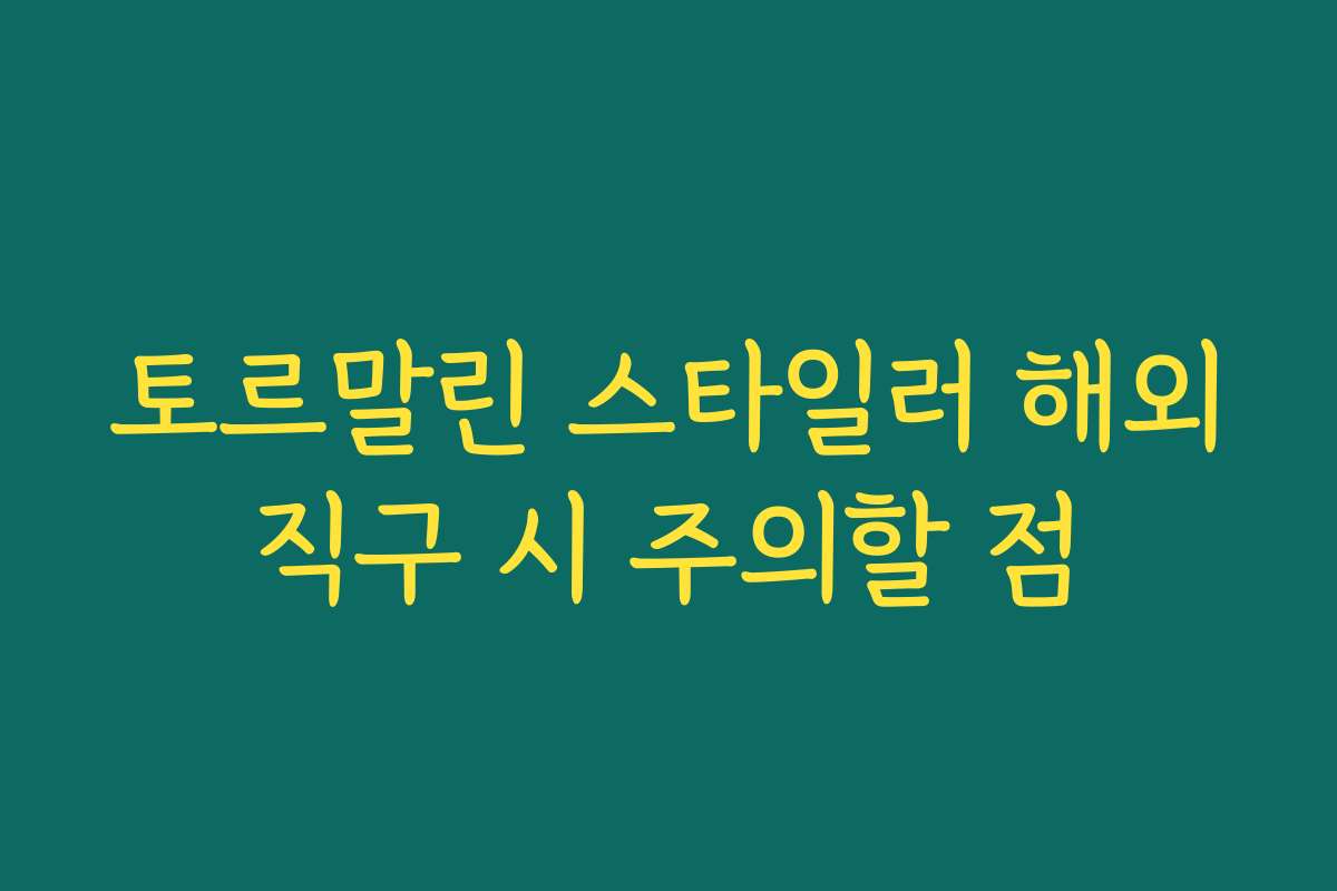 토르말린 스타일러 해외직구 시 주의할 점