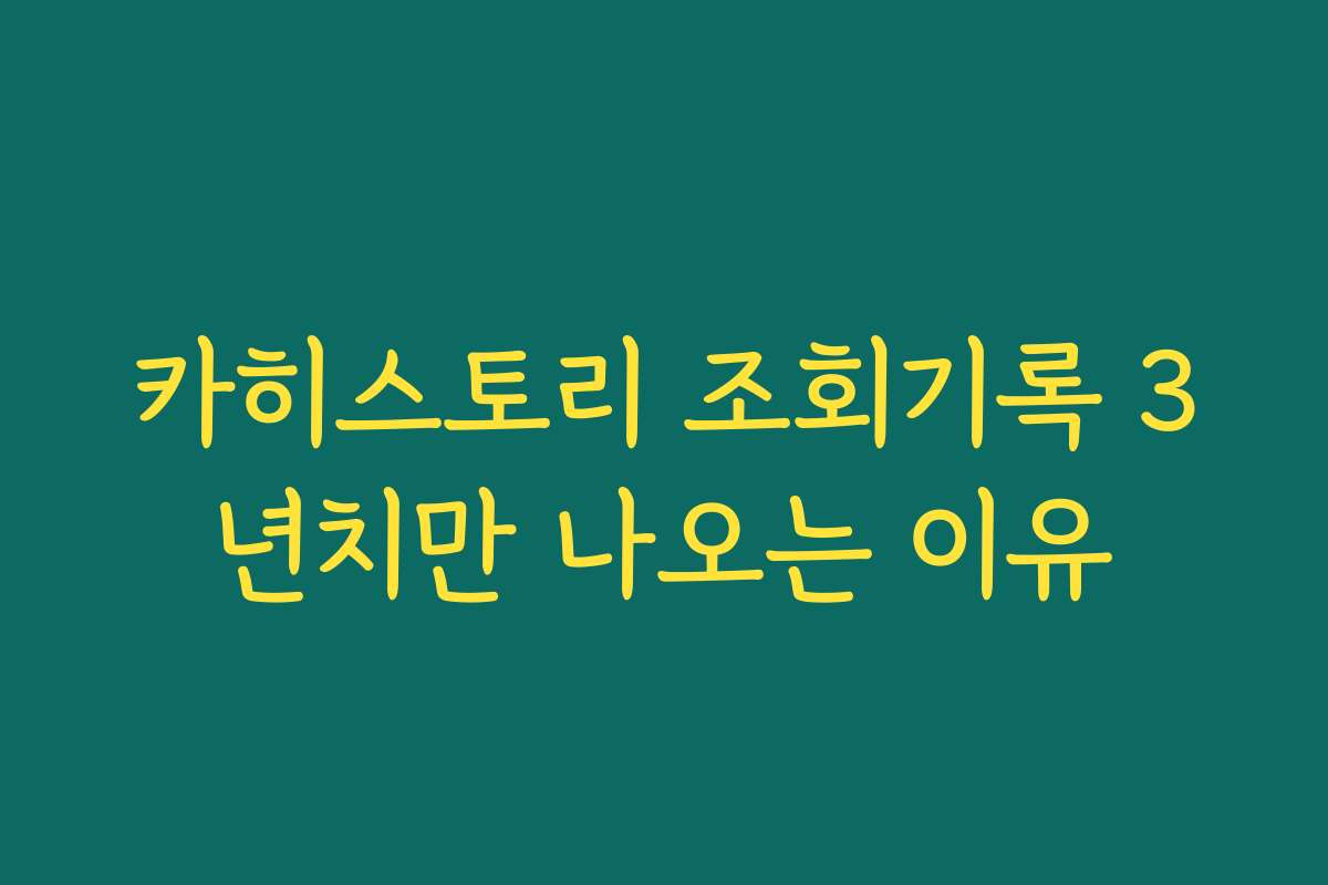 카히스토리 조회기록 3년치만 나오는 이유
