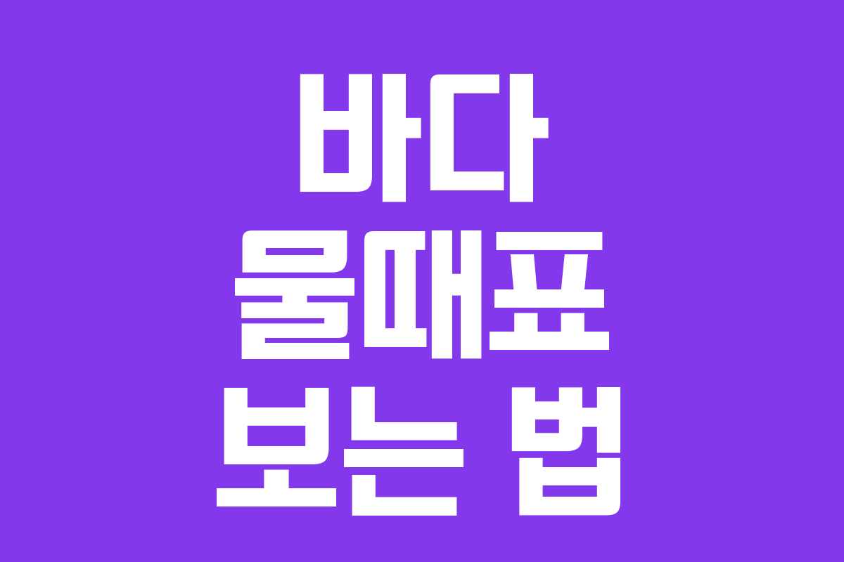 바다 물때표 보는 법