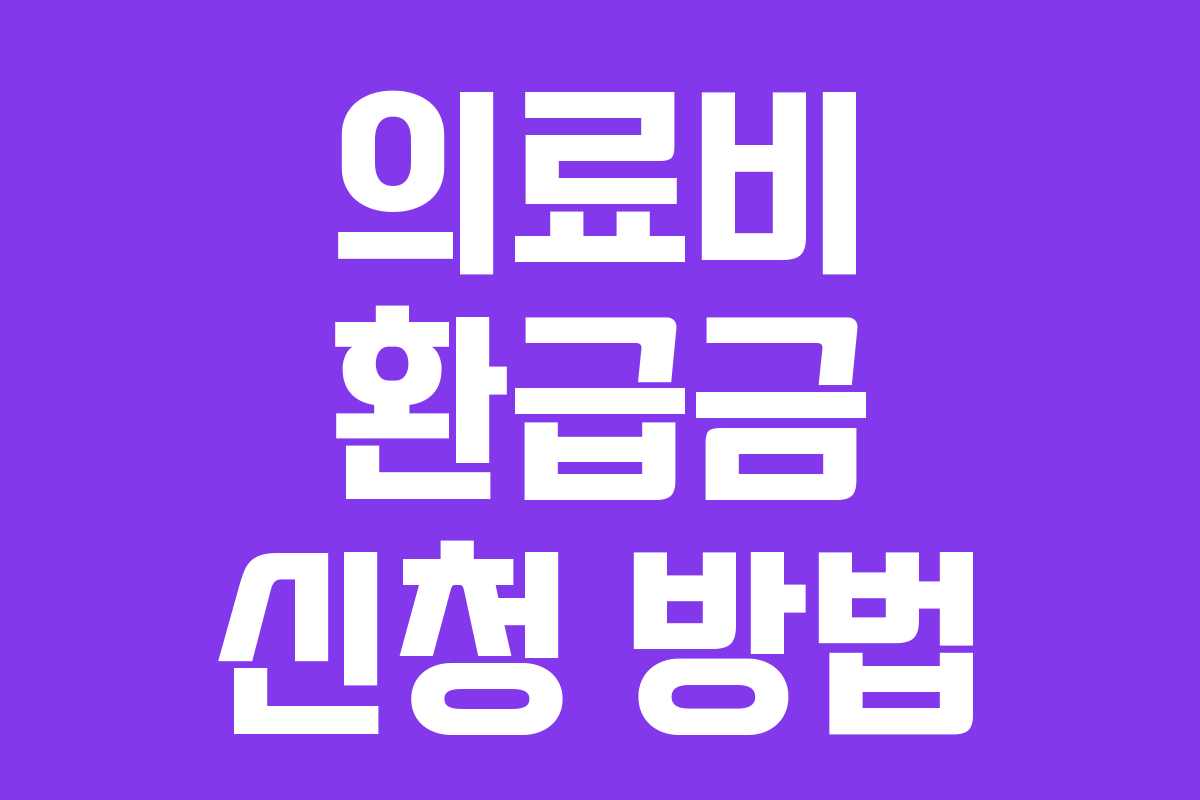 의료비 환급금 신청 방법 의료비 환급금 신청 방법