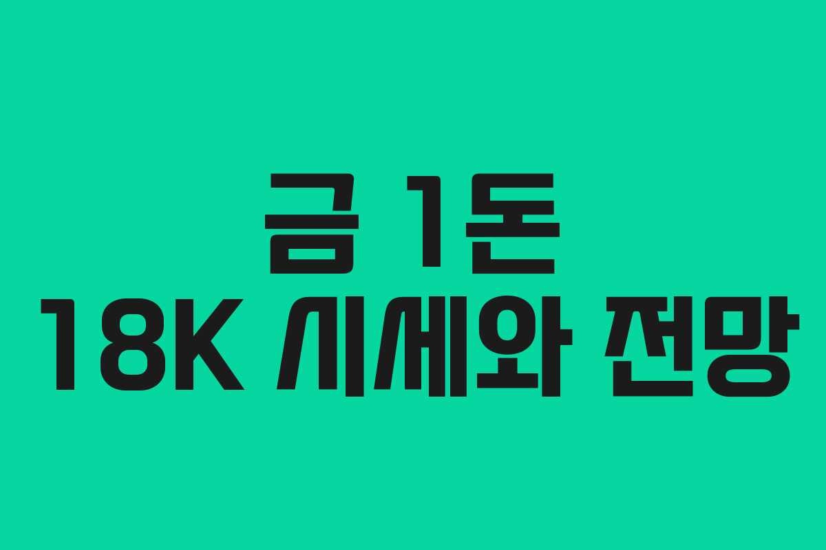 금 1돈 18K 시세와 전망 금 1돈 18K 시세와 전망