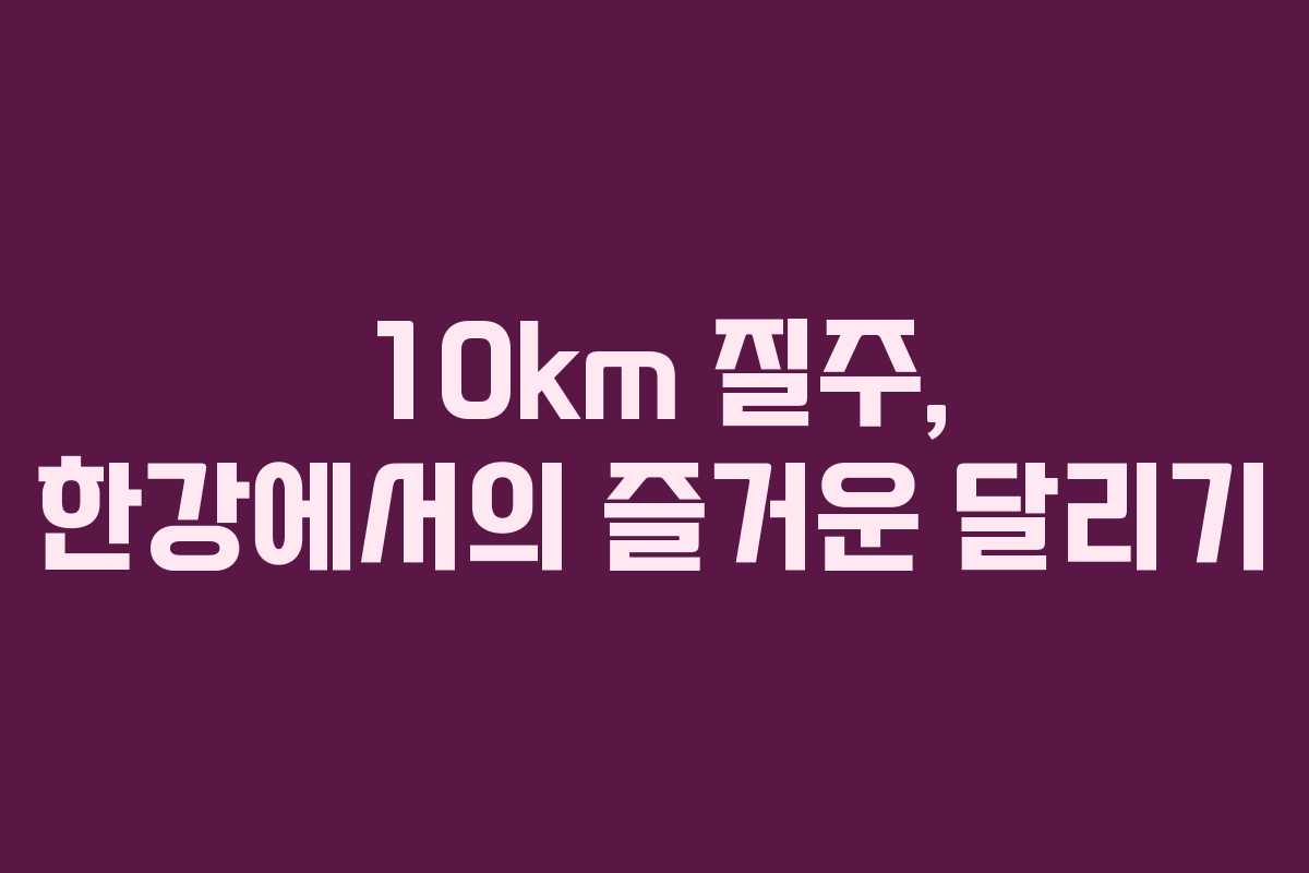 10km 질주, 한강에서의 즐거운 달리기
