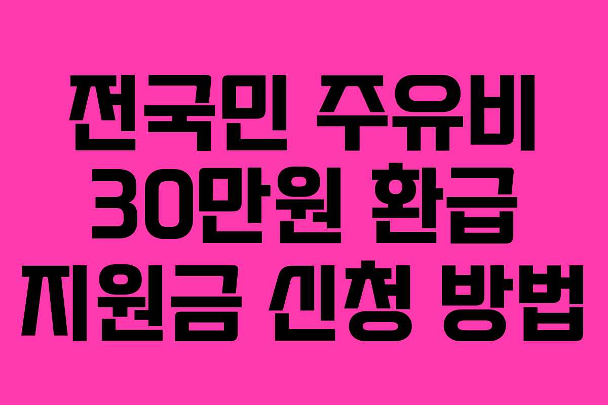 전국민 주유비 30만원 환급 지원금 신청 방법 전국민 주유비 30만원 환급 지원금 신청 방법