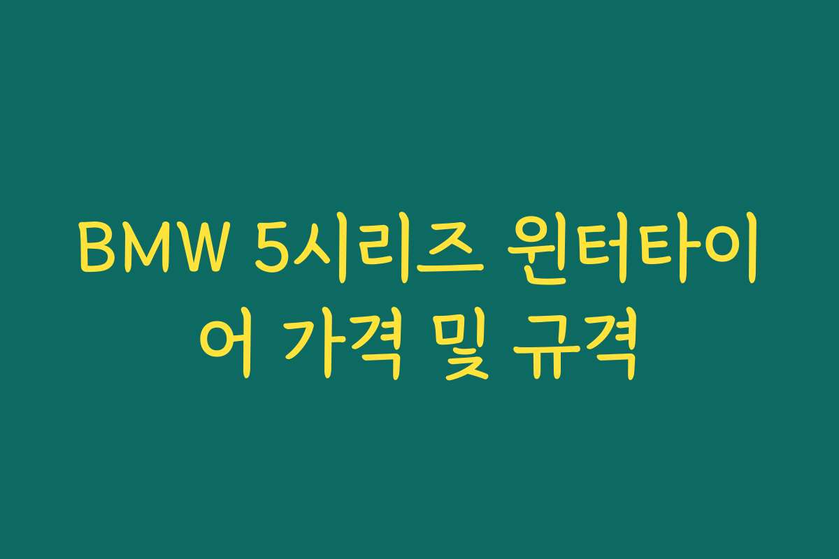 BMW 5시리즈 윈터타이어 가격 및 규격 BMW 5시리즈 윈터타이어 가격 및 규격