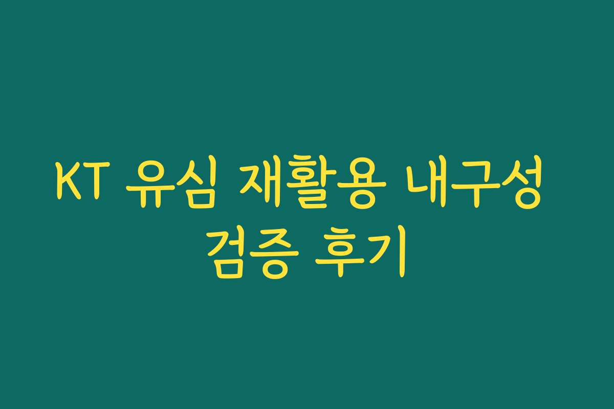 KT 유심 재활용 내구성 검증 후기
