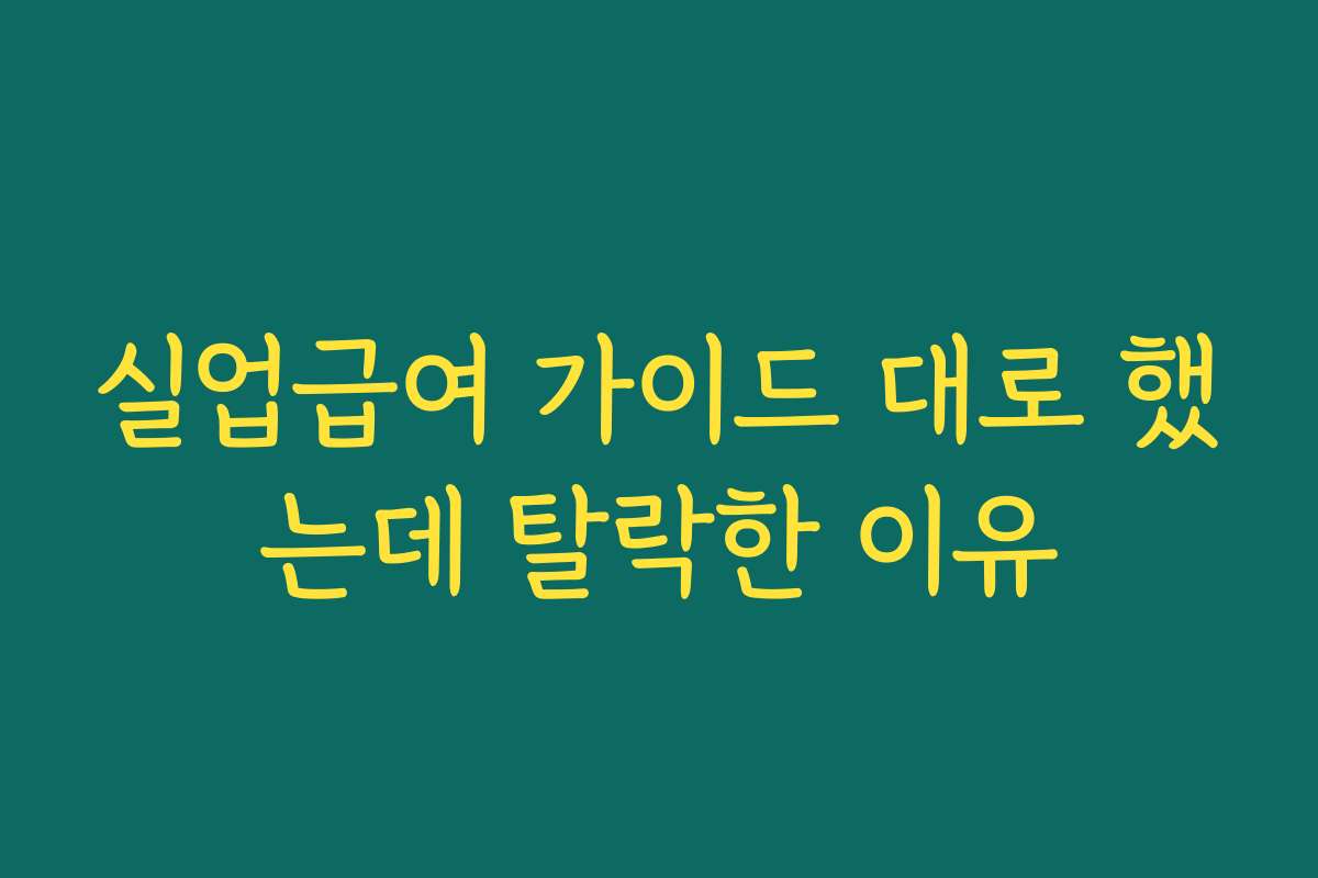 실업급여 가이드 대로 했는데 탈락한 이유 실업급여 가이드 대로 했는데 탈락한 이유