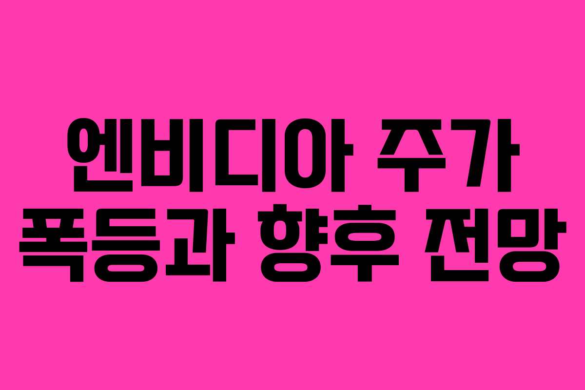 엔비디아 주가 폭등과 향후 전망