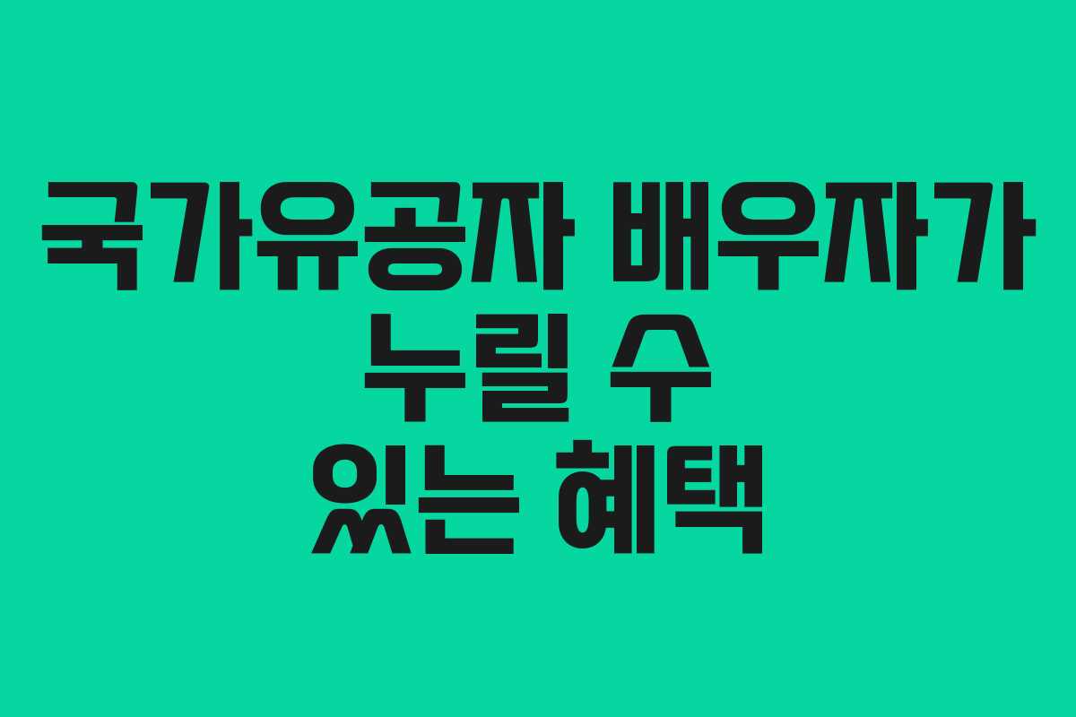 국가유공자 배우자가 누릴 수 있는 혜택