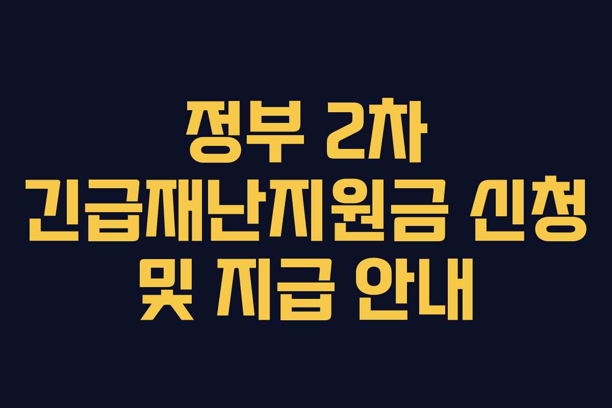 정부 2차 긴급재난지원금 신청 및 지급 안내 정부 2차 긴급재난지원금 신청 및 지급 안내