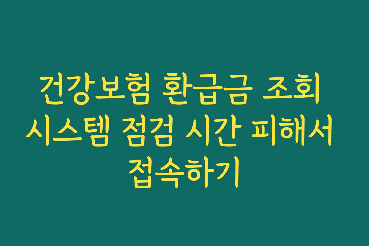 건강보험 환급금 조회 시스템 점검 시간 피해서 접속하기