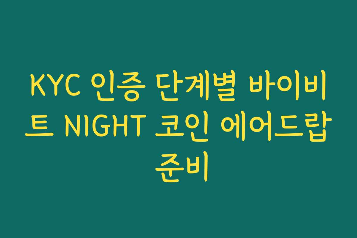 KYC 인증 단계별 바이비트 NIGHT 코인 에어드랍 준비