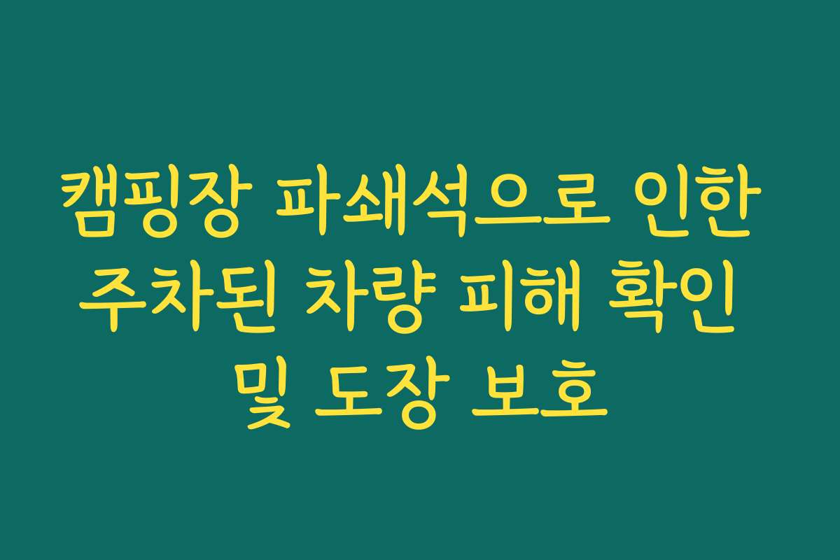 캠핑장 파쇄석으로 인한 주차된 차량 피해 확인 및 도장 보호