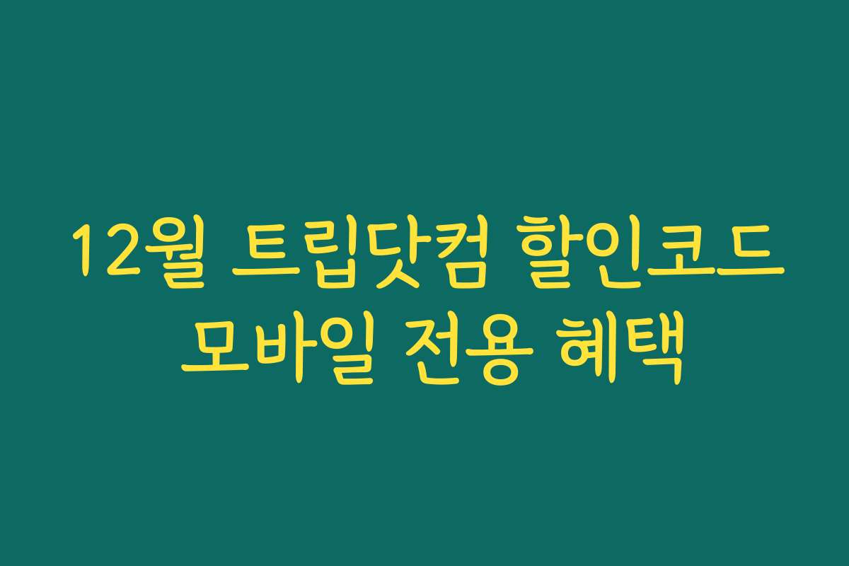 12월 트립닷컴 할인코드 모바일 전용 혜택