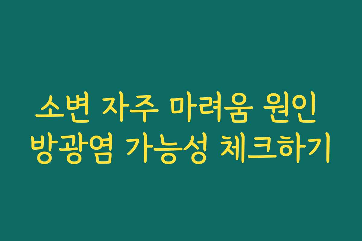 소변 자주 마려움 원인 방광염 가능성 체크하기