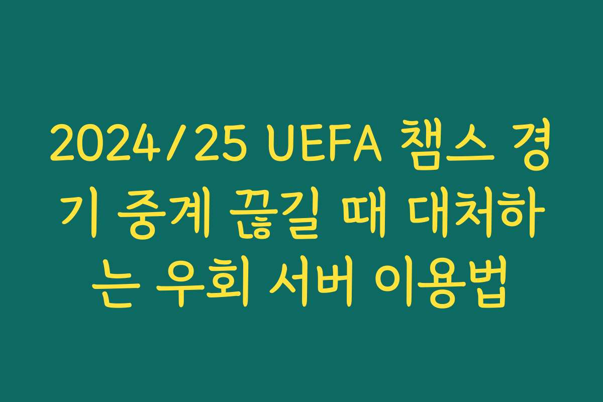 2024/25 UEFA 챔스 경기 중계 끊길 때 대처하는 우회 서버 이용법