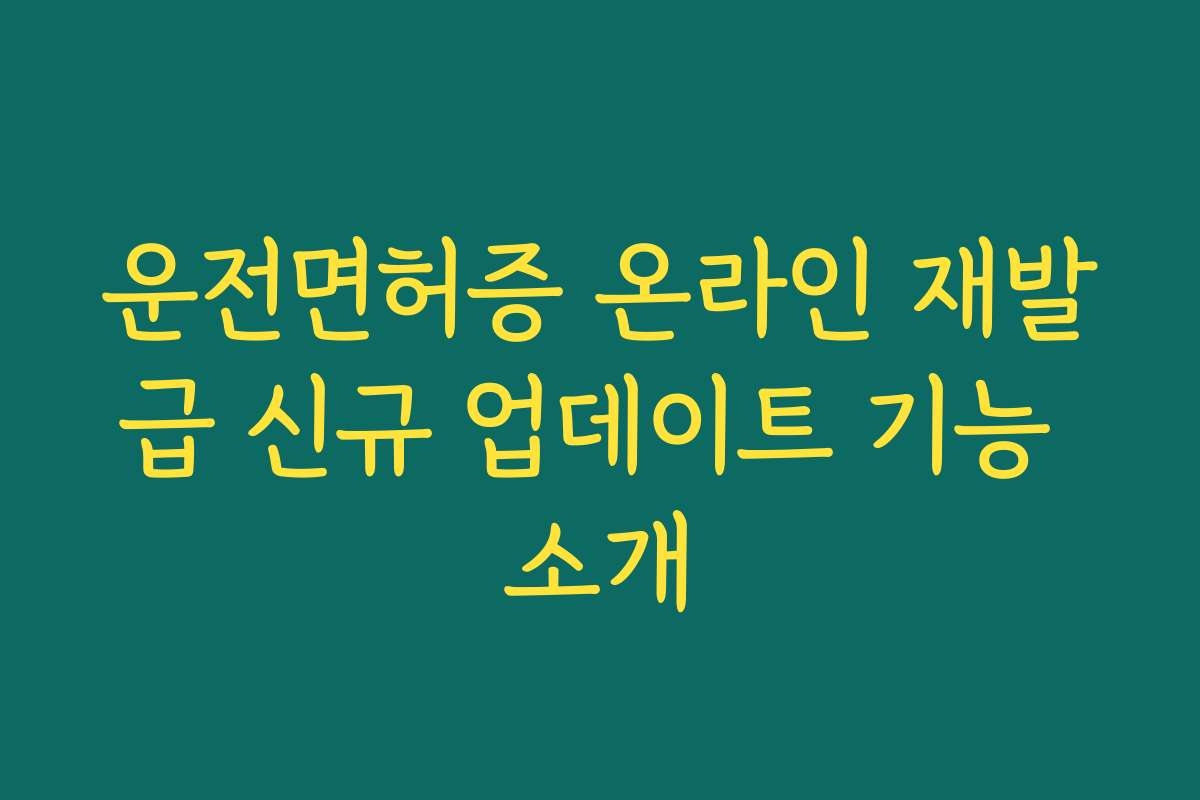 운전면허증 온라인 재발급 신규 업데이트 기능 소개