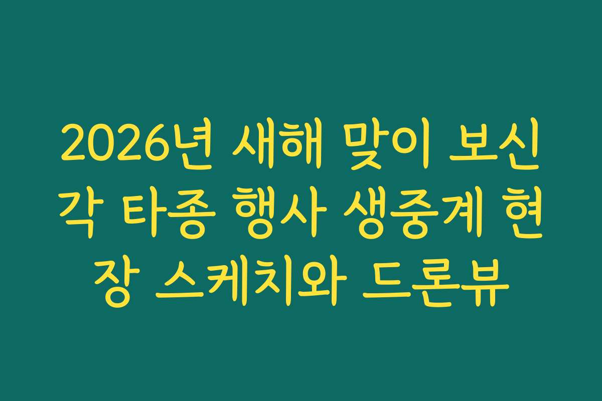 2026년 새해 맞이 보신각 타종 행사 생중계 현장 스케치와 드론뷰