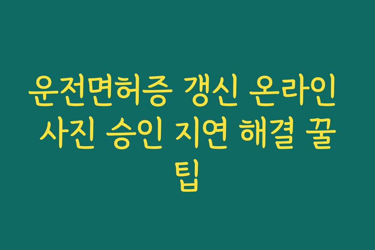 운전면허증 갱신 온라인 사진 승인 지연 해결 꿀팁