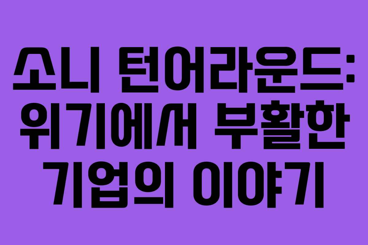 소니 턴어라운드: 위기에서 부활한 기업의 이야기
