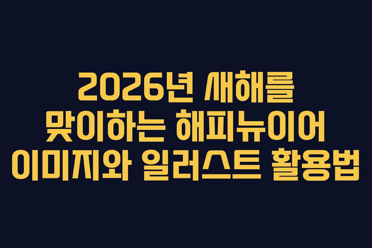 2026년 새해를 맞이하는 해피뉴이어 이미지와 일러스트 활용법
