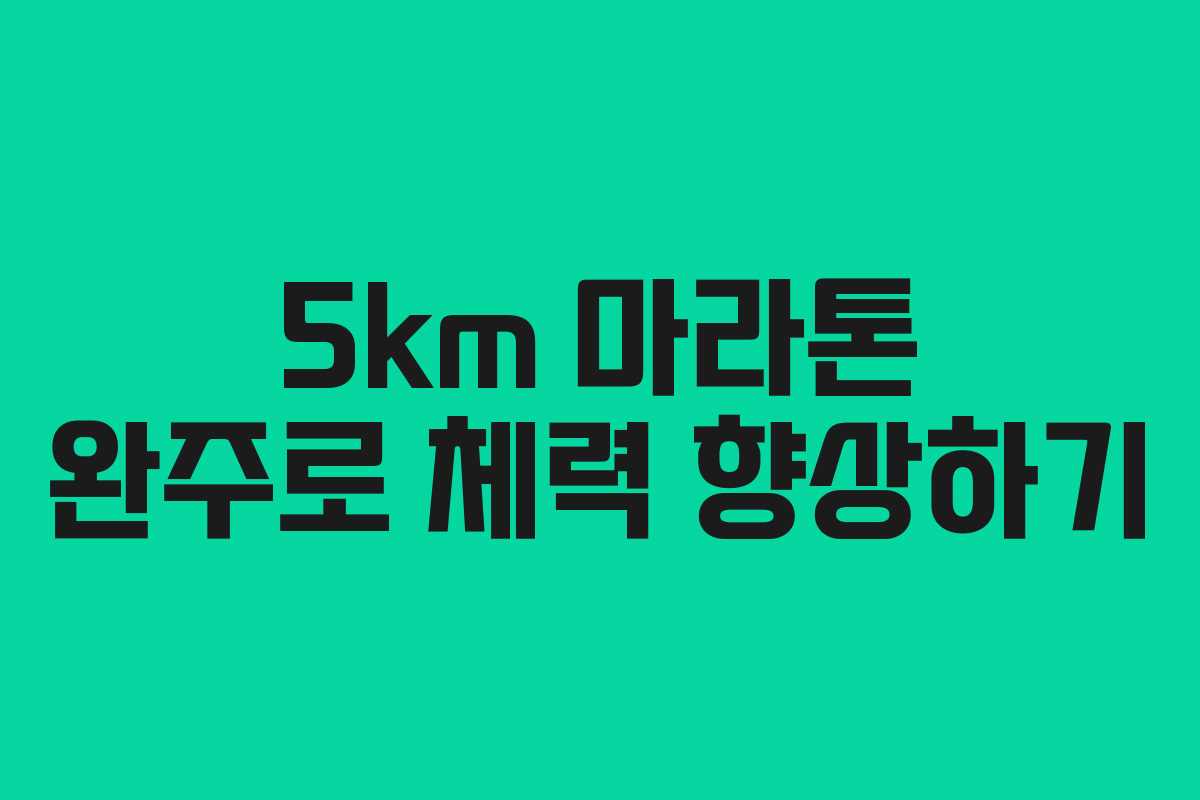 5km 마라톤 완주로 체력 향상하기 5km 마라톤 완주로 체력 향상하기