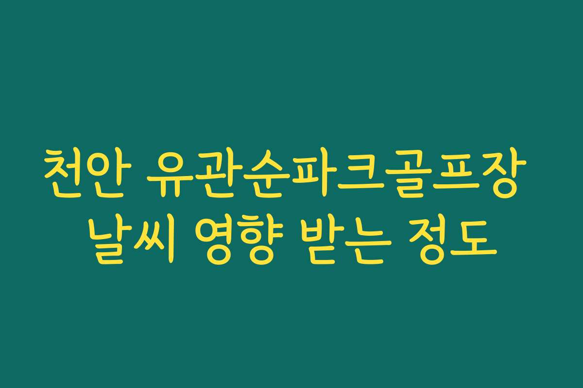 천안 유관순파크골프장 날씨 영향 받는 정도