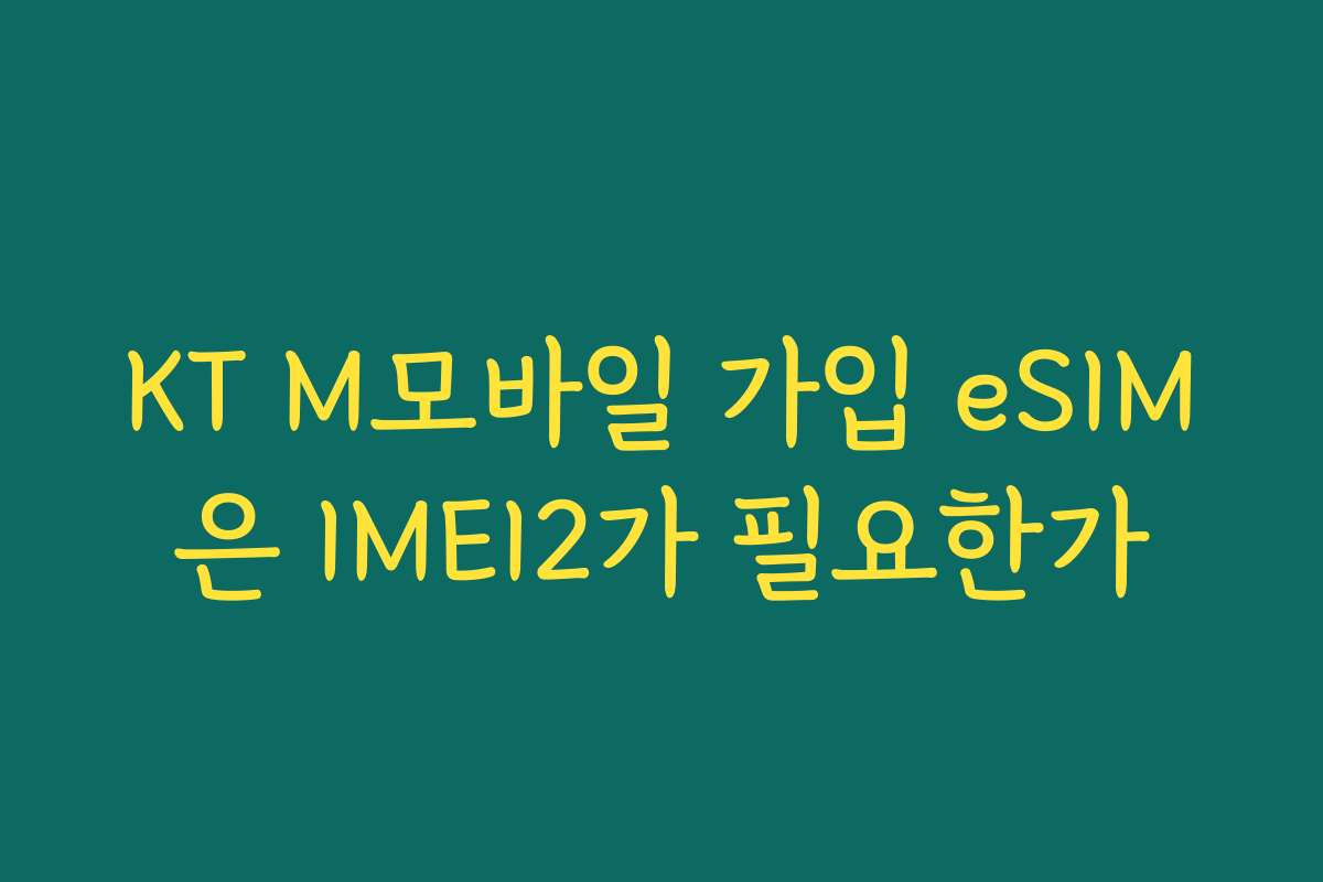KT M모바일 가입 eSIM은 IMEI2가 필요한가
