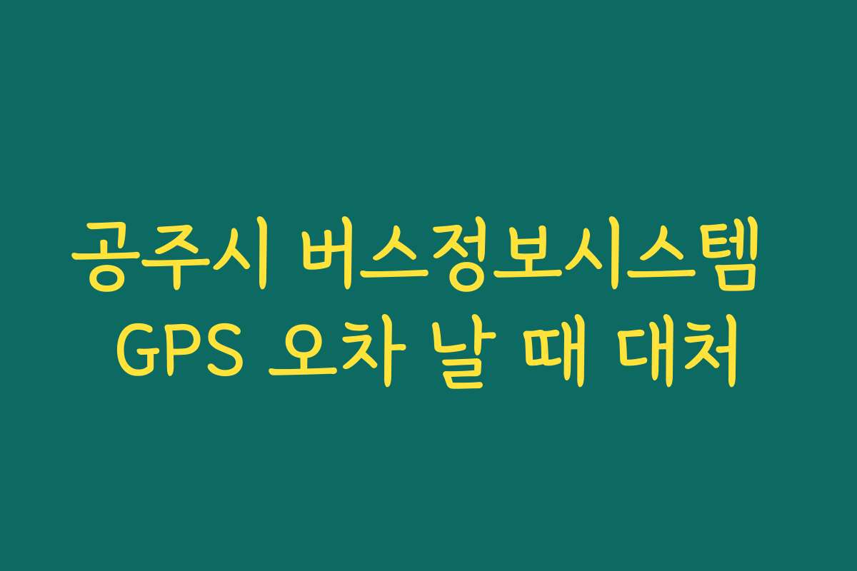 공주시 버스정보시스템 GPS 오차 날 때 대처