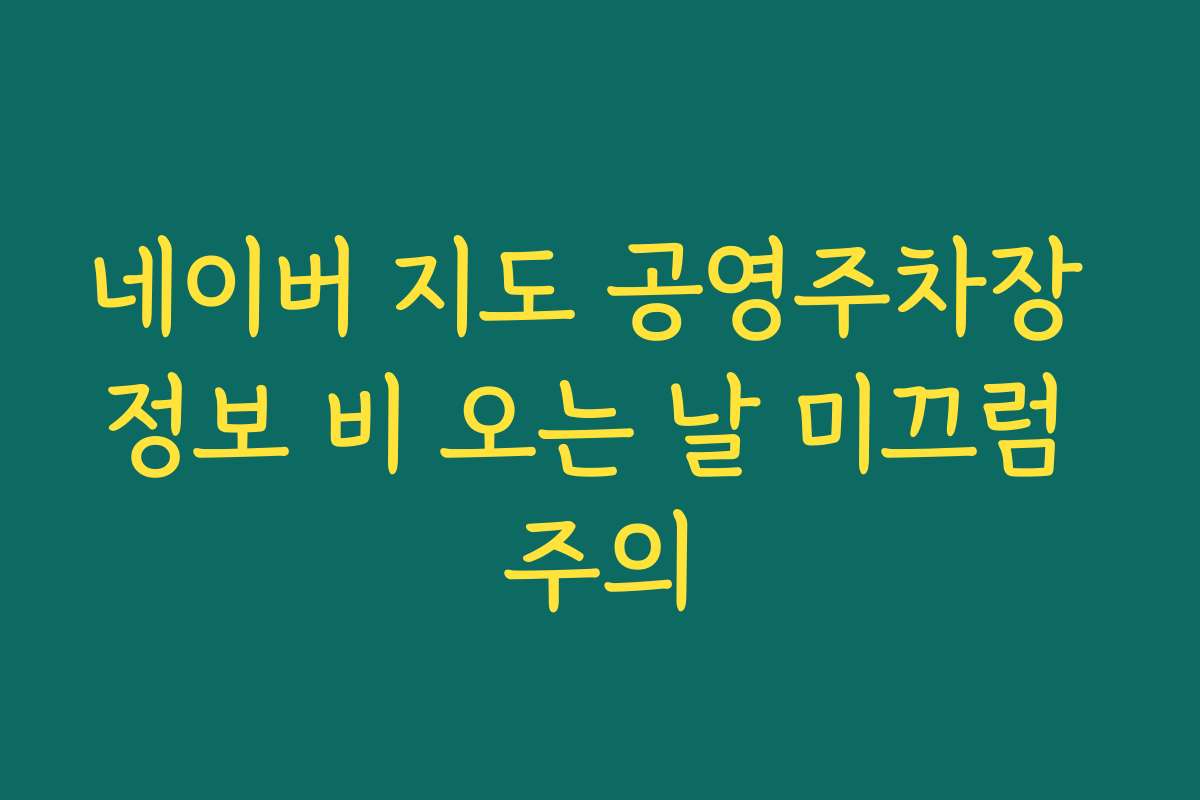 네이버 지도 공영주차장 정보 비 오는 날 미끄럼 주의