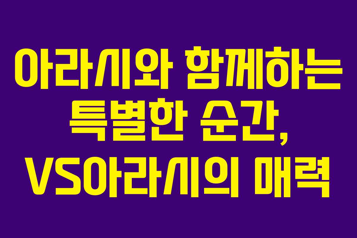 아라시와 함께하는 특별한 순간, VS아라시의 매력