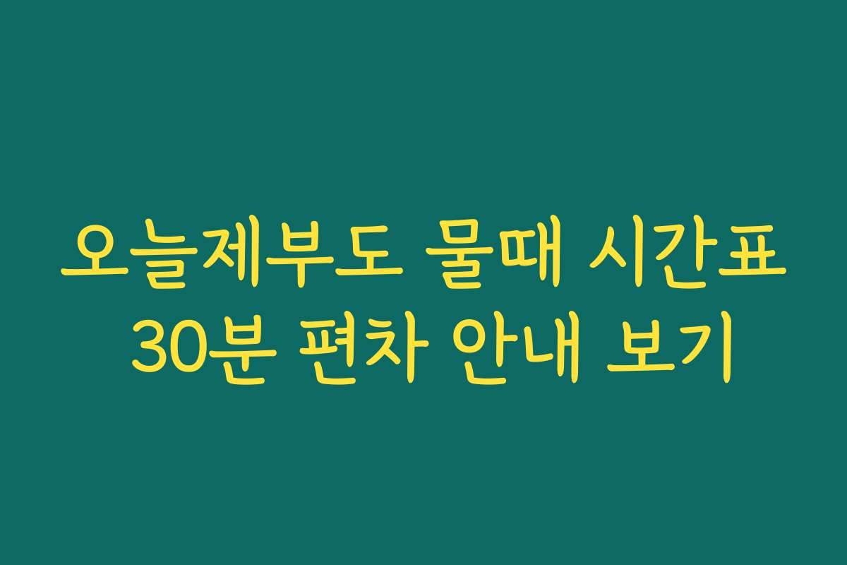 오늘제부도 물때 시간표 30분 편차 안내 보기 오늘제부도 물때 시간표 30분 편차 안내 보기