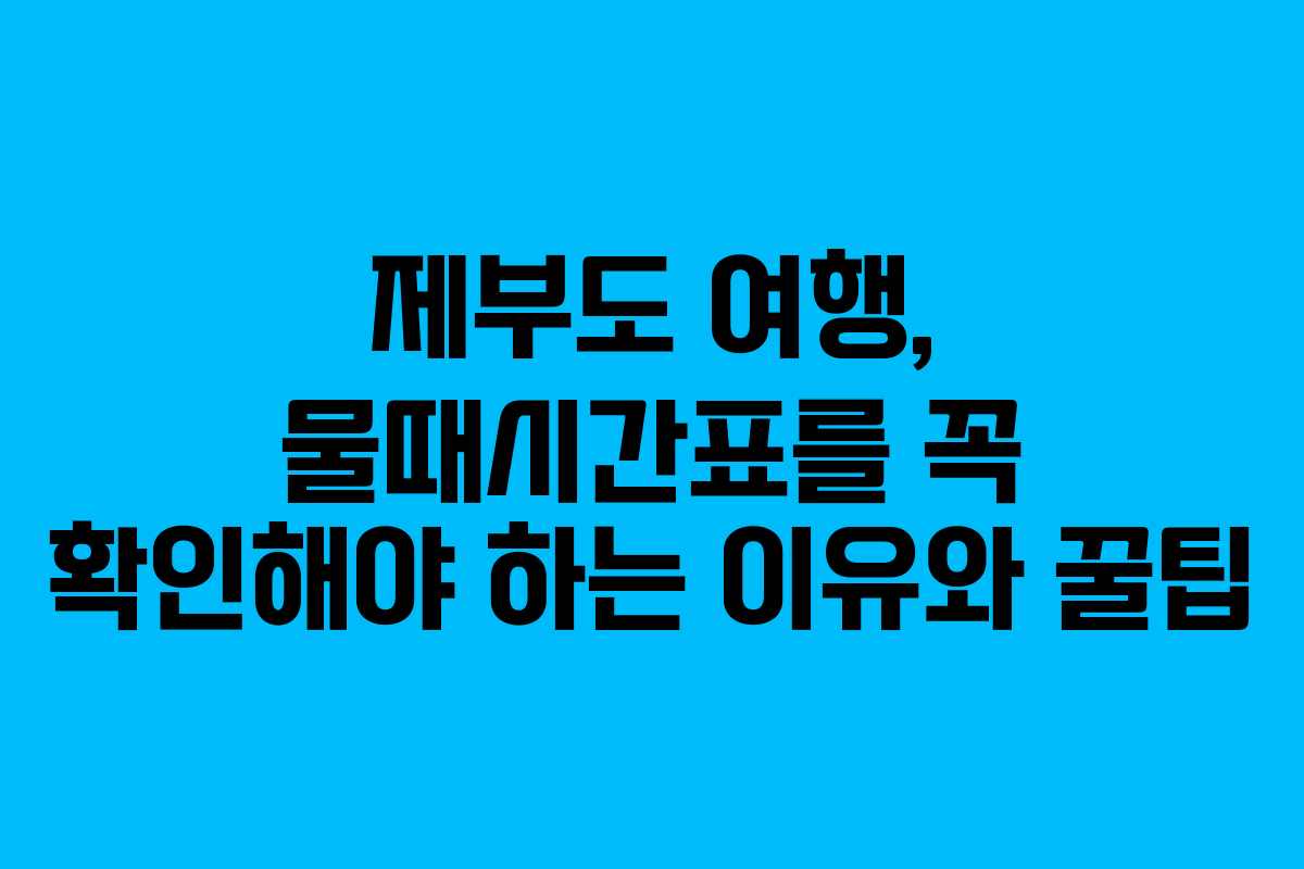 제부도 여행, 물때시간표를 꼭 확인해야 하는 이유와 꿀팁 제부도 여행, 물때시간표를 꼭 확인해야 하는 이유와 꿀팁