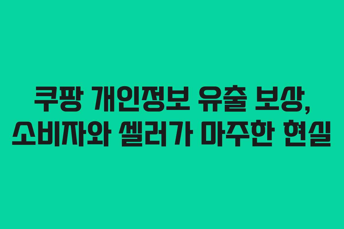 쿠팡 개인정보 유출 보상, 소비자와 셀러가 마주한 현실