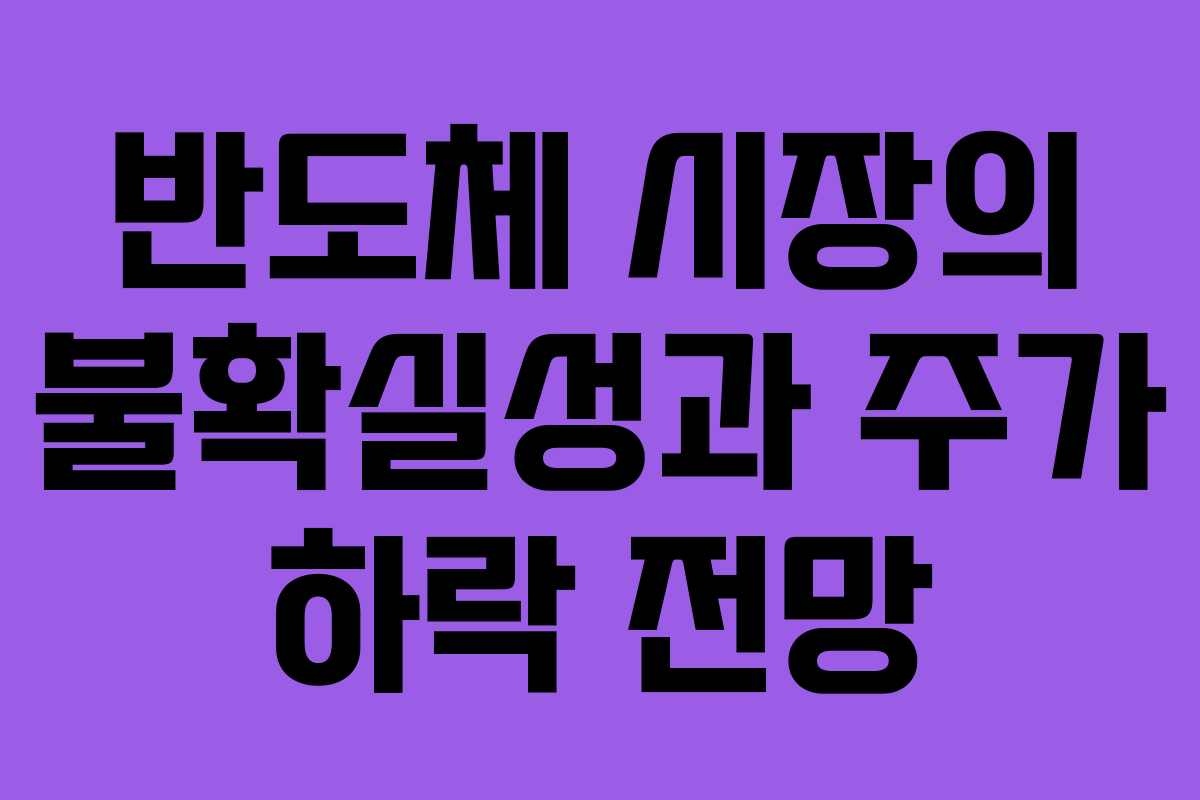반도체 시장의 불확실성과 주가 하락 전망