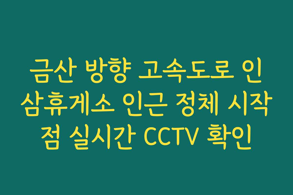 금산 방향 고속도로 인삼휴게소 인근 정체 시작점 실시간 CCTV 확인 금산 방향 고속도로 인삼휴게소 인근 정체 시작점 실시간 CCTV 확인