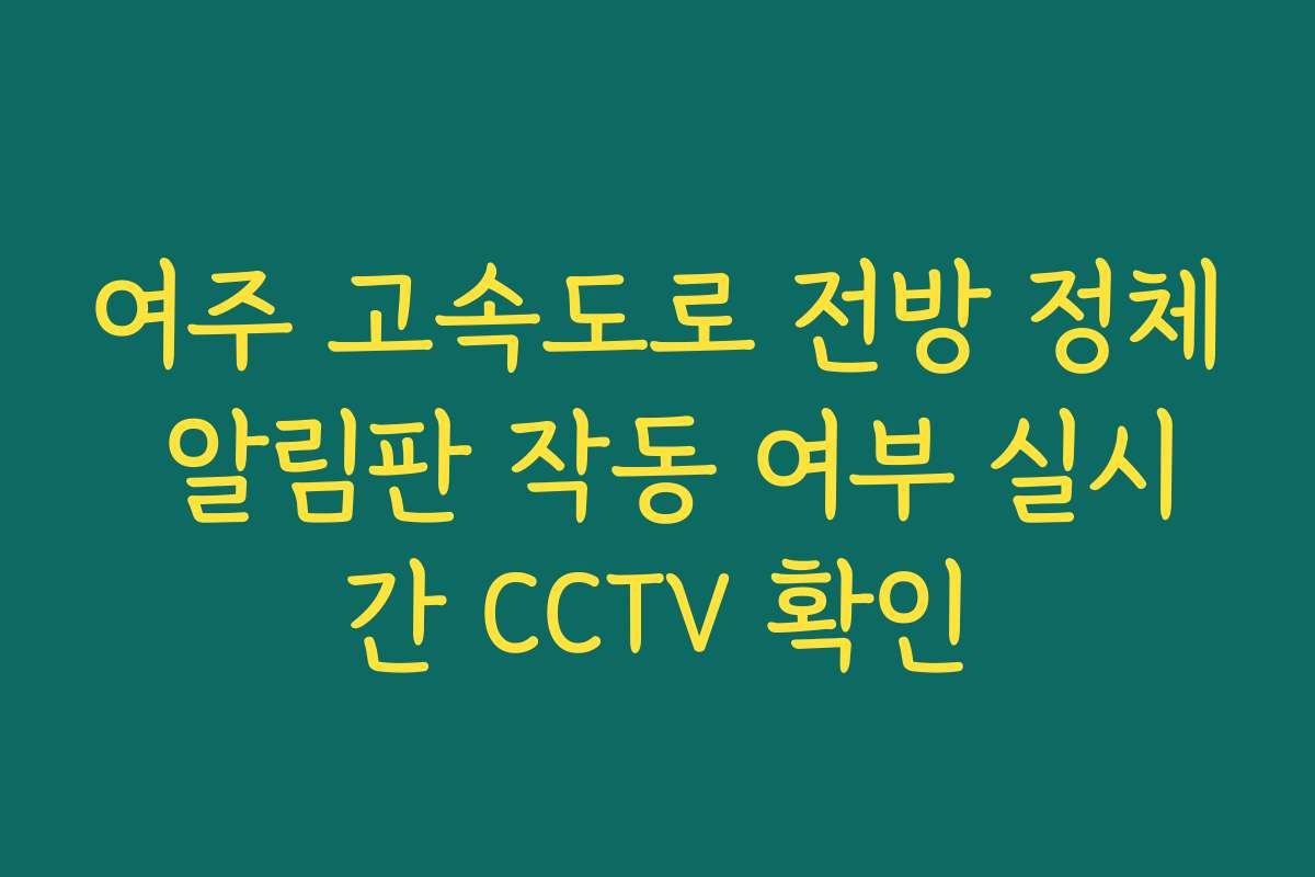 여주 고속도로 전방 정체 알림판 작동 여부 실시간 CCTV 확인 여주 고속도로 전방 정체 알림판 작동 여부 실시간 CCTV 확인