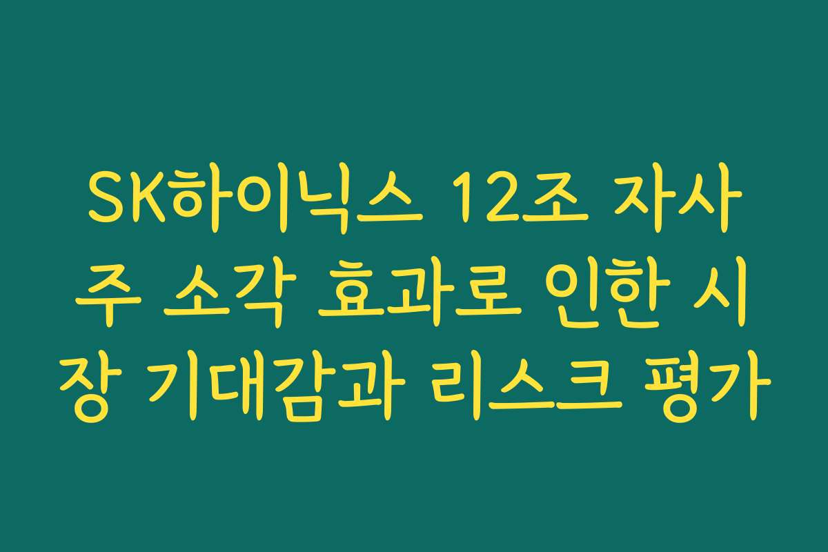 SK하이닉스 12조 자사주 소각 효과로 인한 시장 기대감과 리스크 평가