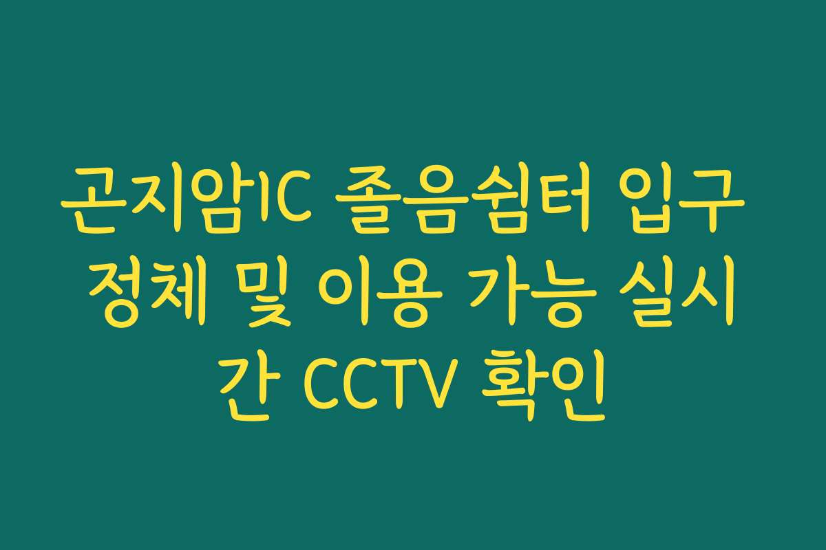 곤지암IC 졸음쉼터 입구 정체 및 이용 가능 실시간 CCTV 확인 곤지암IC 졸음쉼터 입구 정체 및 이용 가능 실시간 CCTV 확인