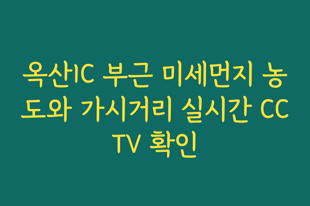 옥산IC 부근 미세먼지 농도와 가시거리 실시간 CCTV 확인