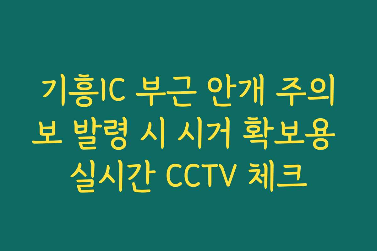 기흥IC 부근 안개 주의보 발령 시 시거 확보용 실시간 CCTV 체크