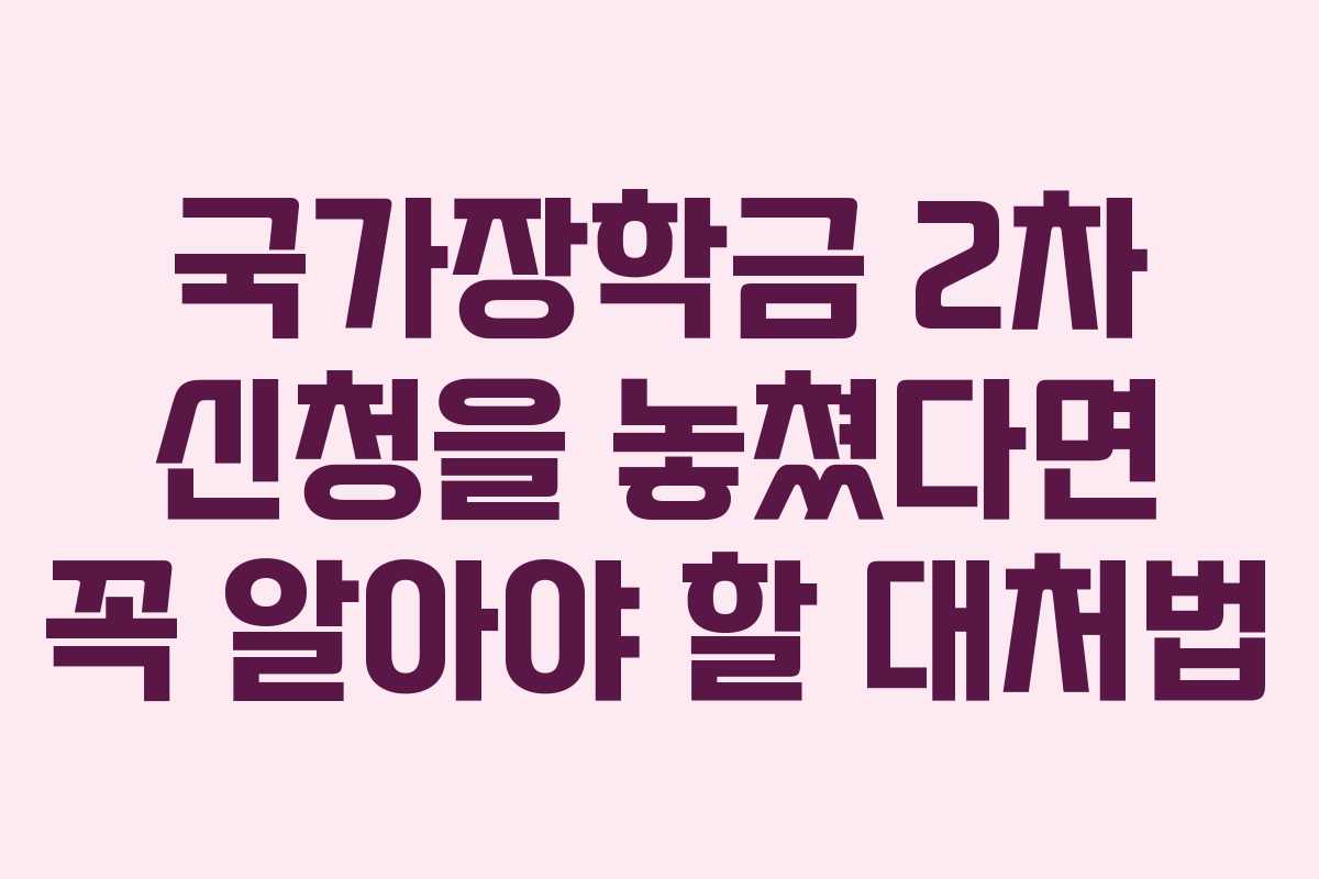 국가장학금 2차 신청을 놓쳤다면 꼭 알아야 할 대처법